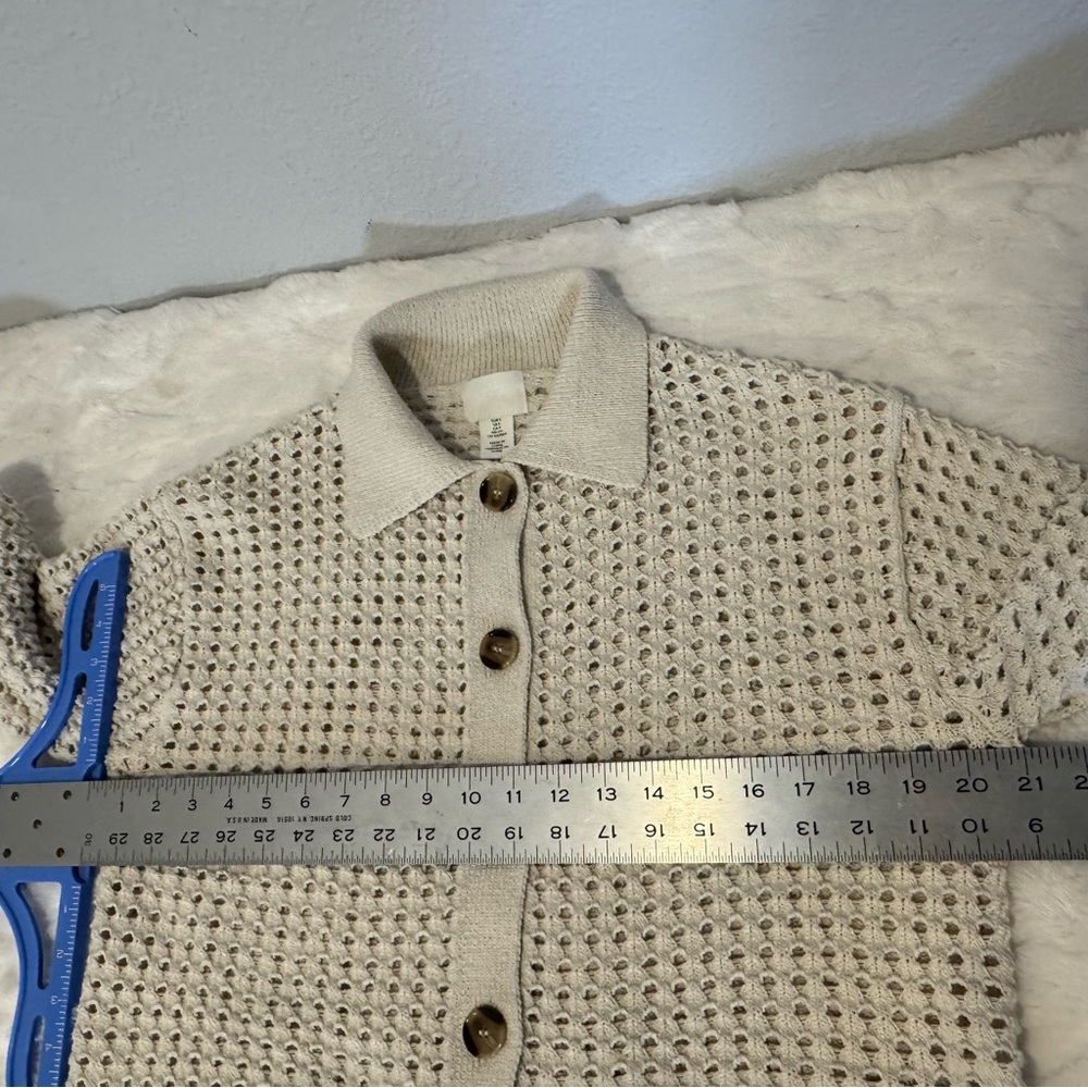 H&M Cream‎ Button-Up Cardigan open knit - Picture 8 of 9